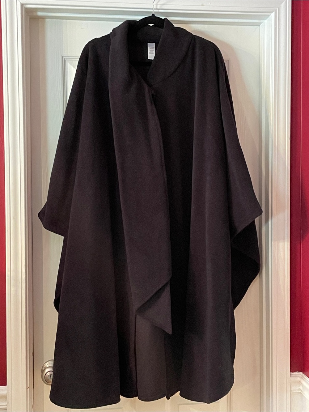 Worthington Black Draped Cape with Shawl Collar